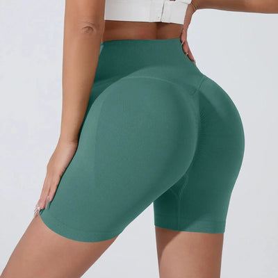 Peach Hip Lifting Sports Shorts Women High Waist Belly Slimming Running Training Quick-drying Trousers Tight Three-point Shorts - Smarsty