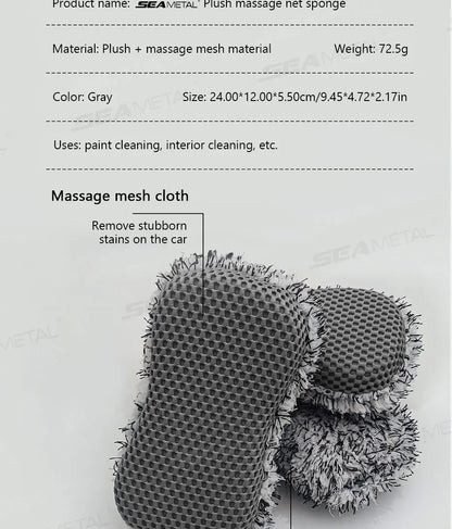 Two Sided Microfiber Car Wash Sponge For Scratch Free Care - Smarsty