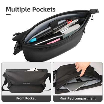 Water Resistant Messenger Bag For Men With Ipad Pocket - Smarsty