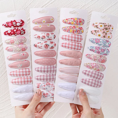 10 Pcs Cotton Alloy Hair Clips for Kids - Smarsty