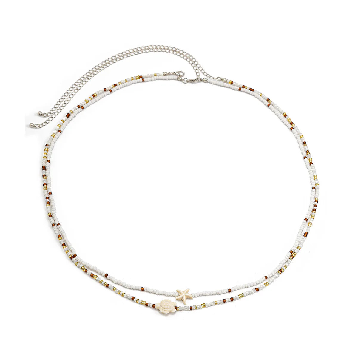 Bohemia Beaded Belly Chain with Starfish Pendant - Smarsty