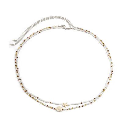 Bohemia Beaded Belly Chain with Starfish Pendant - Smarsty