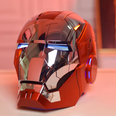 New AutoKing 1:1 Mk5 Iron Man Helmet Cosplay Voice Control Eyes with Light Model Toys for Adult Electric Wearable Christmas Gift - Smarsty