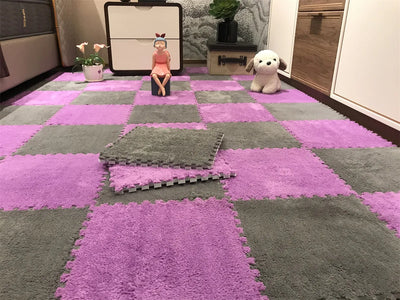 Soft Plush Children's Mat Baby Play Mat Baby Toys Eva Foam Puzzle Carpet In Children's Room Keep Warm Playmat 30*30*1CM by Smarsty