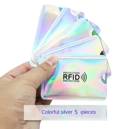 10pcs Anti Rfid Credit Card Holder Blocking Reader Lock Blocker Bank Cards Protector Shielding Bag Colorful Anti-theft Card Case