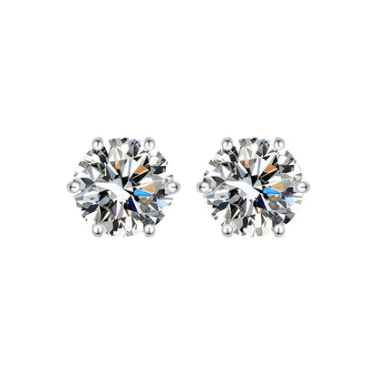 GRA Certified 0.3-3CT Moissanite Stud Earrings 925 Sterling - Smarsty