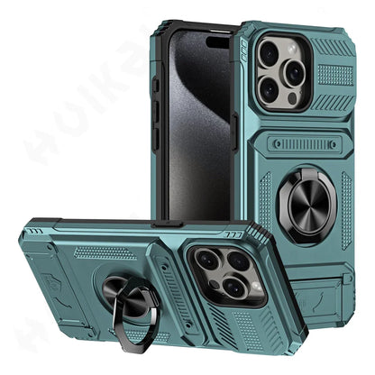 Galaxy S23 S24 Case With Magnetic Ring Kickstand Heavy Duty - Smarsty