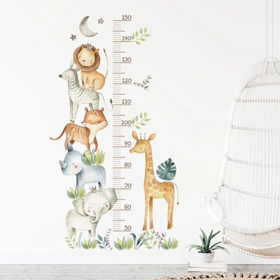 Cartoon Animal Height Ruler Wall Stickers for Kids Room - Smarsty