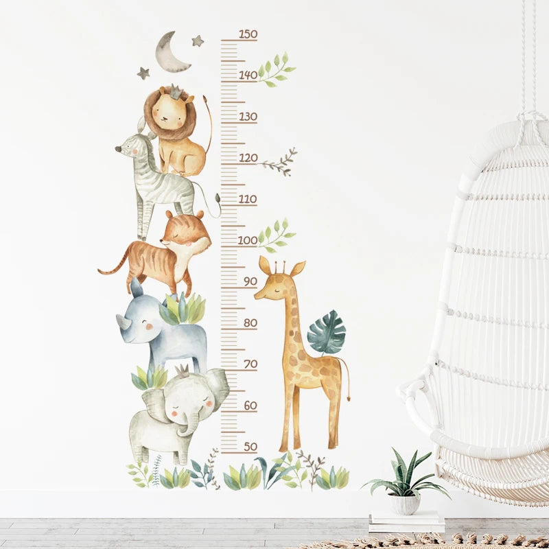 Cartoon Animal Height Ruler Wall Stickers for Kids Room - Smarsty
