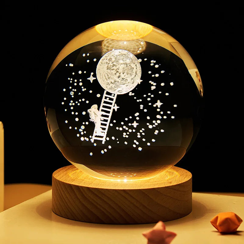 3D Crystal Galaxy Night Light for Home Decor - Smarsty
