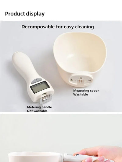 Pet Food Scale LCD Electronic Precision Weighing Tool Dog Cat Feeding Food Measuring Spoon Digital Display Kitchen Scale by Smarsty