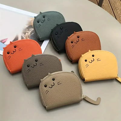 Cartoon Cat shaped design Wallet Women's Multi-card slots Holder Cute Fashion Faux Leather Coin Purse Creative ID Card Holder - Smarsty