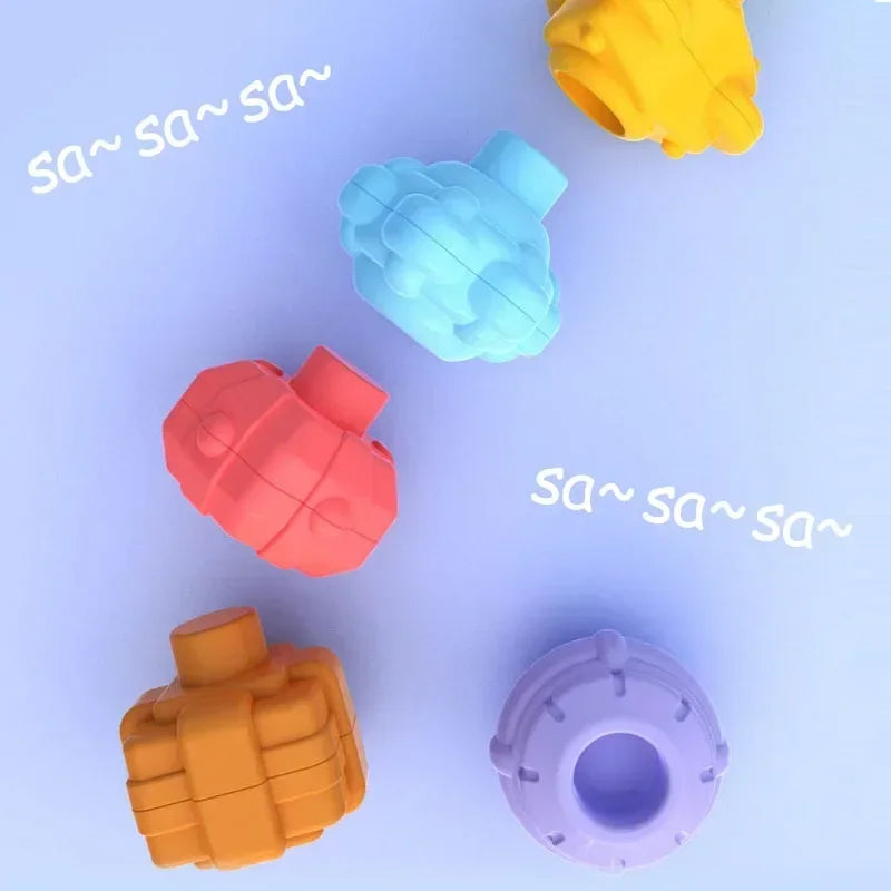 Montessori Baby Toys 0-12 Months Sensory Development Learning Educational Toys Colorful Blocks Sorting Game For Babies Infant