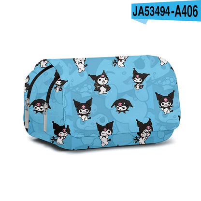 Cartoon Double Layer Pencil Bag for Kids School Use - Smarsty