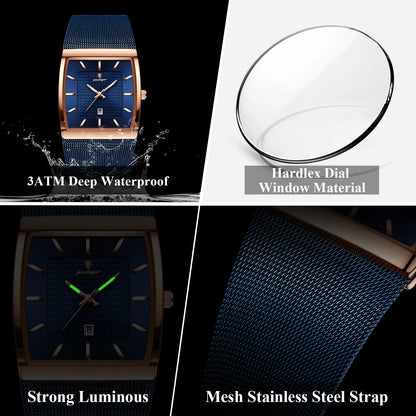Men's Waterproof Quartz Watch with Luminous Date Feature - Smarsty