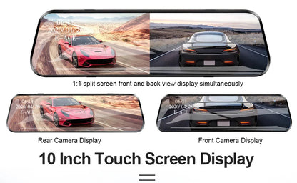 Dual 1080P Car DVR Touch Screen Rearview Night Vision - Smarsty