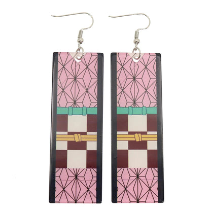 Acrylic Tanjiro Earrings for Women Anime Cosplay Jewelry - Smarsty