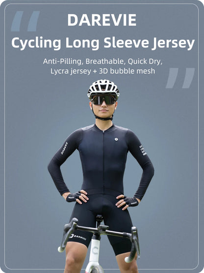 DAREVIE Man Cycling Jersey 2024 Summer Breathable Long Sleeve Men's Cycling Clothing MTB Road Anti-UV Men's Cycling Shirt