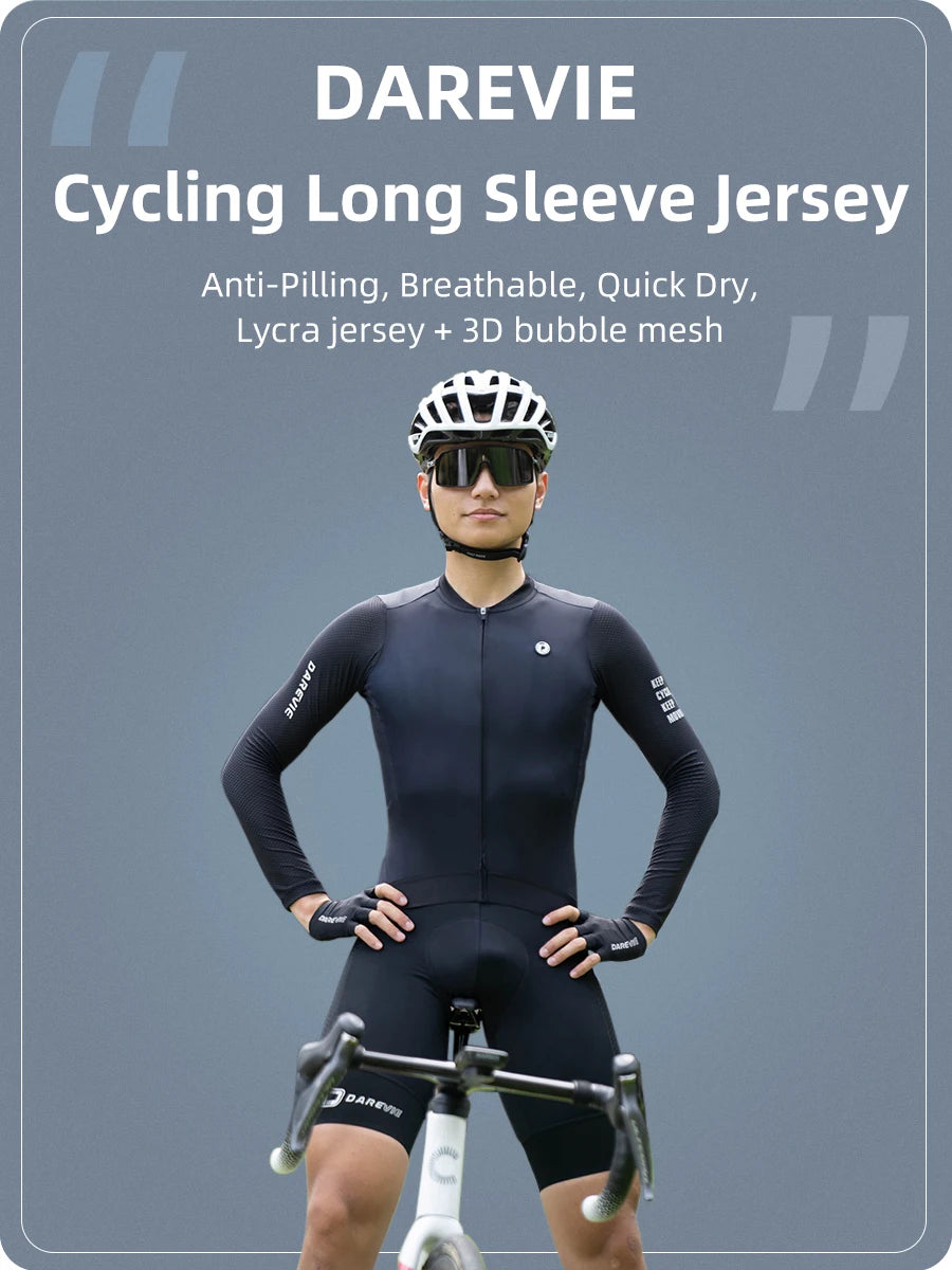 DAREVIE Man Cycling Jersey 2024 Summer Breathable Long Sleeve Men's Cycling Clothing MTB Road Anti-UV Men's Cycling Shirt