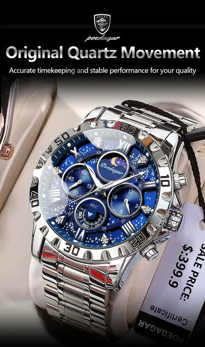 POEDAGAR Luxury Waterproof Quartz Sports Watch for Men - Smarsty