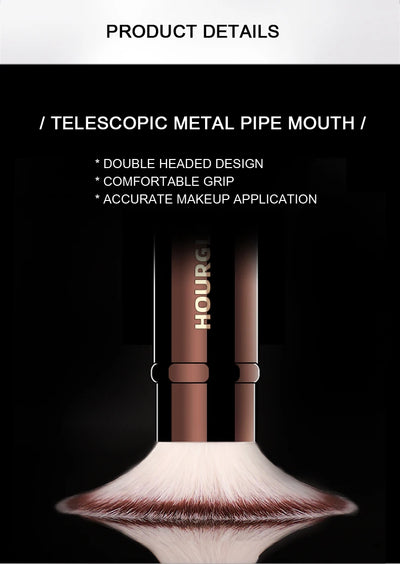 Hourglass Retractable Double-Ended Makeup Brush with Soft Fibers - Smarsty