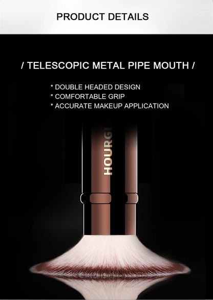 Hourglass Retractable Double-Ended Makeup Brush with Soft Fibers - Smarsty