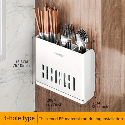 1pc Flatware Organizer, Multifunctional Cutlery Storage Rack With Detachable Water Drain Base, Chopsticks Holder, Utensil Holder by Smarsty