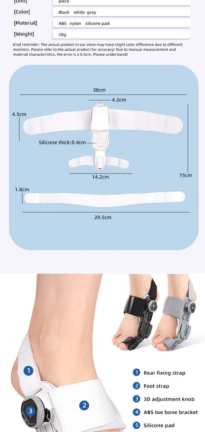Bunion Corrector Adjustable Rotatable Toe Separator - Smarsty