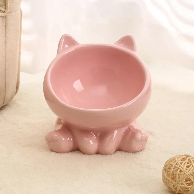 Ceramic Cat Bowl with High Feet for Comfort - Smarsty