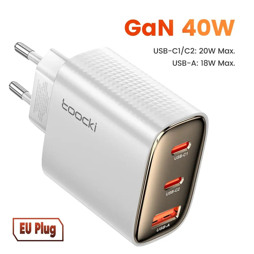 40W GaN USB C Travel Charger Fast Charge for Phones - Smarsty