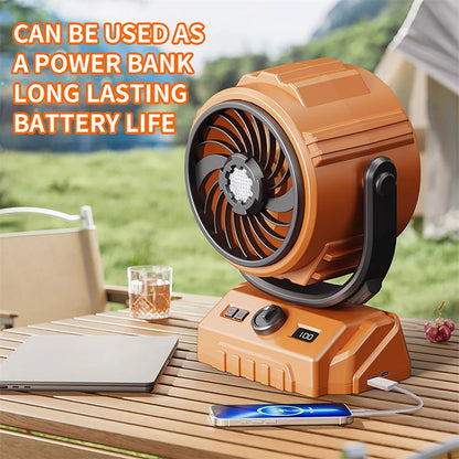 Camping Fan 20000mAh Rechargeable Portable Camping Circulator Fan Wireless Tent Ceiling Fan with LED Light and Hook