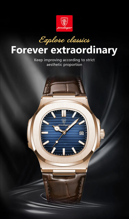 Luxury Waterproof Quartz Square Men Watch with Luminous Feature - Smarsty