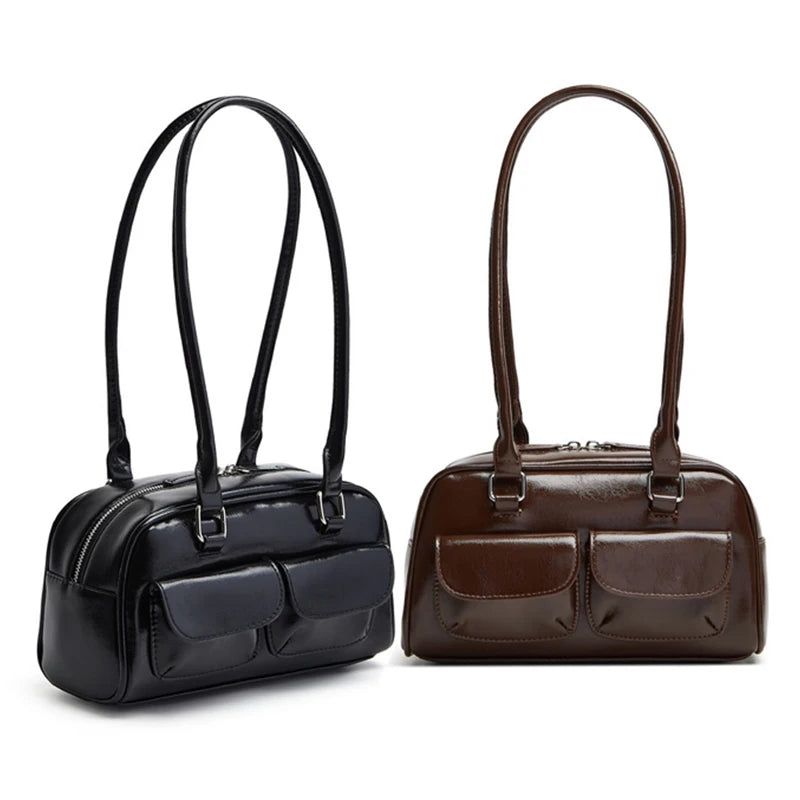 PU Leather Bowling Bag For Women With Multi Pocket Storage - Smarsty