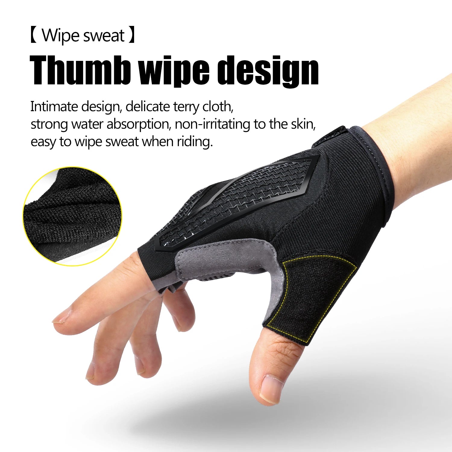 Breathable Half Finger Cycling Gloves Shock Absorption - Smarsty