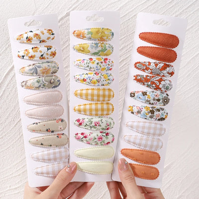 10 Pcs Cotton Alloy Hair Clips for Kids - Smarsty