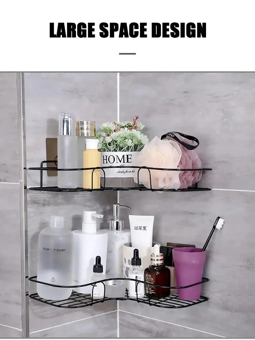 Corner Bathroom Shelf Wall Mounted No-Drill Organizer - Smarsty
