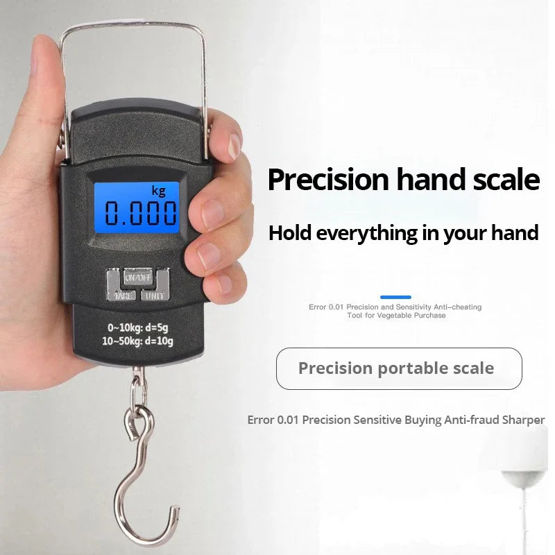 Black Portable Electronic Luggage Scale with LCD Display - Smarsty