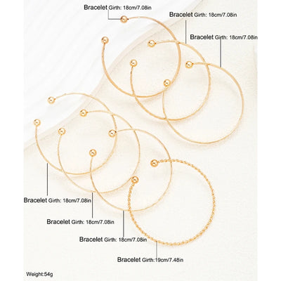 Punk Gold Color Bracelets Set for Women Fashion - Smarsty