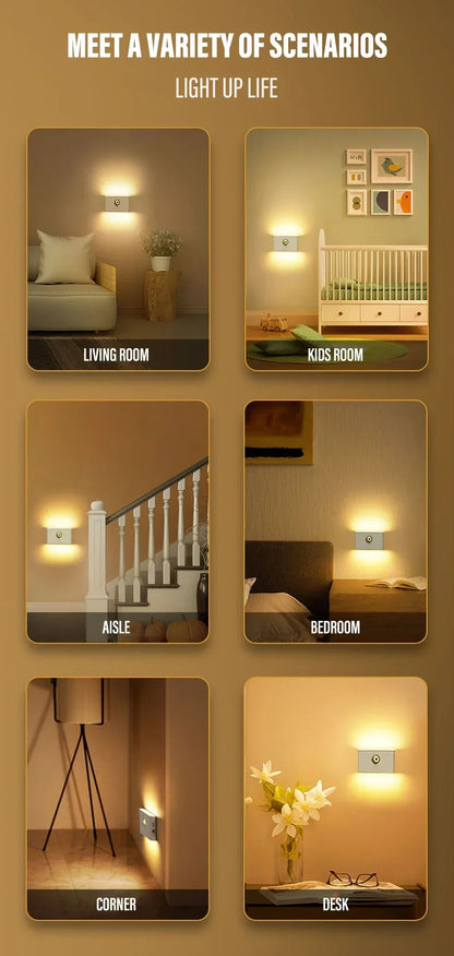 Intelligent Wooden Magnetic LED Night Light for Safety - Smarsty
