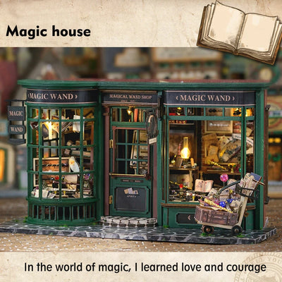 Magical Doll House Wooden Miniature DIY Assembly Building Model Kit Production of Small Room Toys Decorations with Furniture by Smarsty