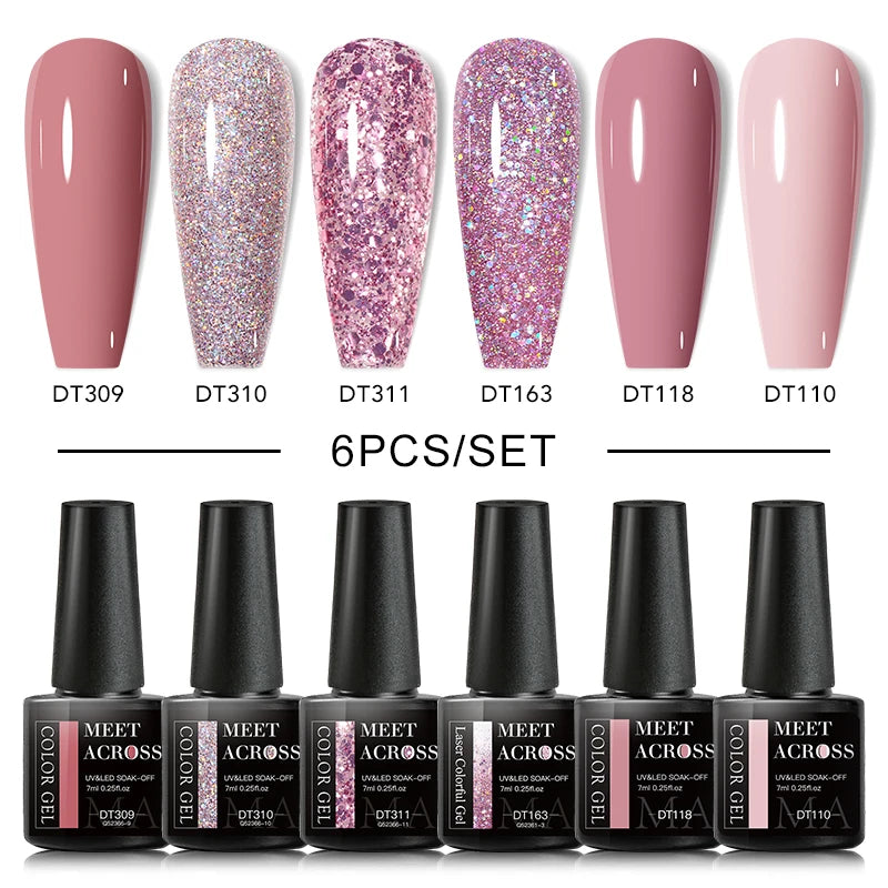 Glitter Red Silver Gel Nail Polish Set for Stunning Nail Art - Smarsty