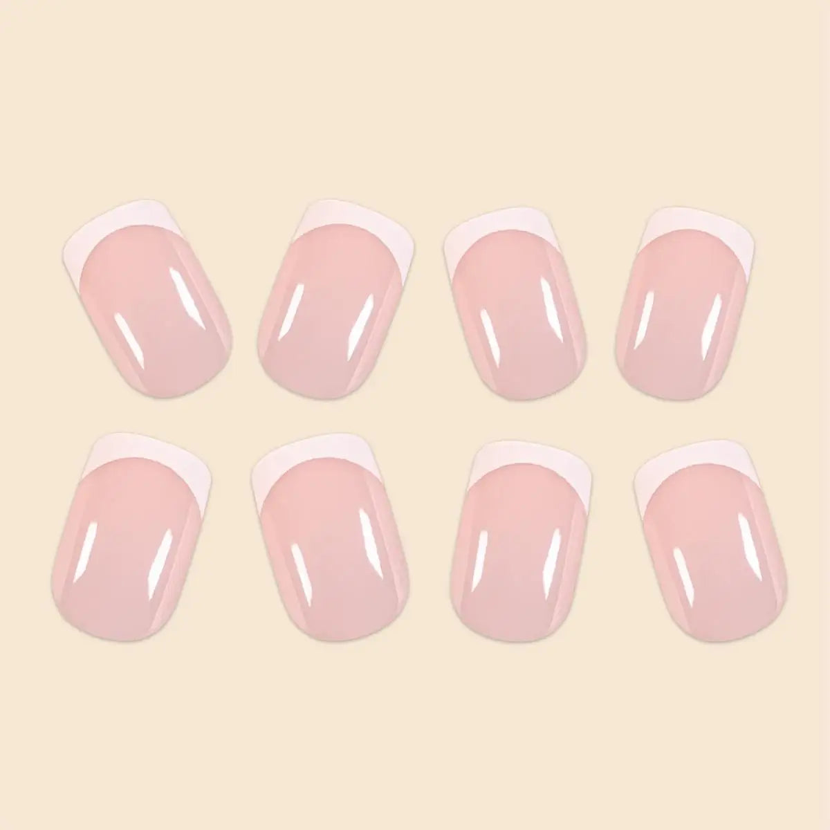 24 Pcs Women Short French Dual Color Press On Nails - Smarsty
