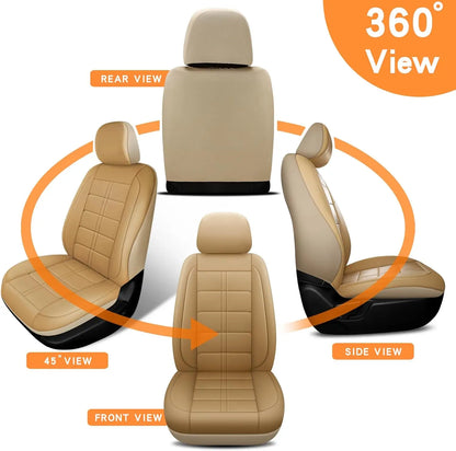 Leather Car Seat Covers Full Set 5-Seater Seat Universal Fit Padded of Most Car with Waterproof Breathable Anti-dirty