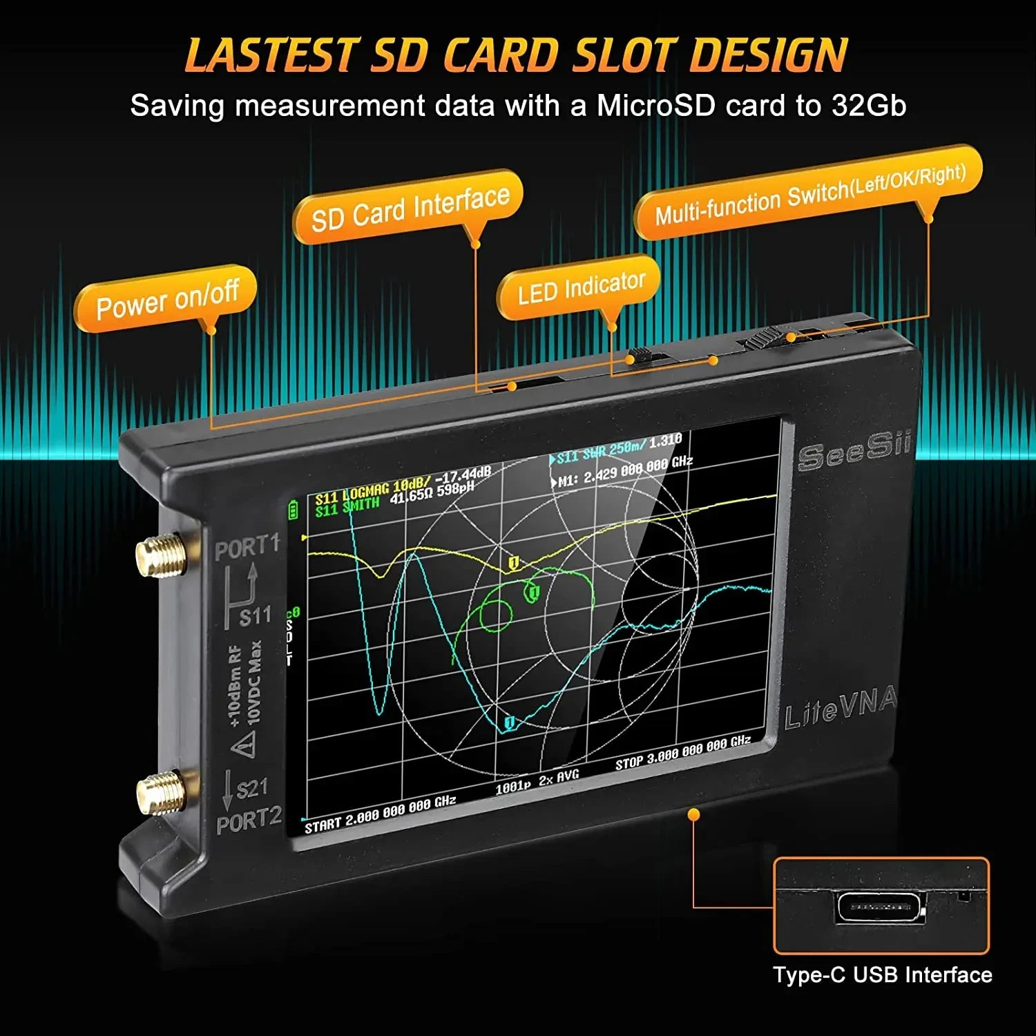 Upgraded NanoVNA Vector Network Analyzer with S Parameter Measurement - Smarsty