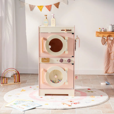 Robotime Robud Kids Corner Kitchen Playset Wooden Play Kitchen Set with Realistic Sound Pretend Play Gift for Boys Girls Pink by Smarsty