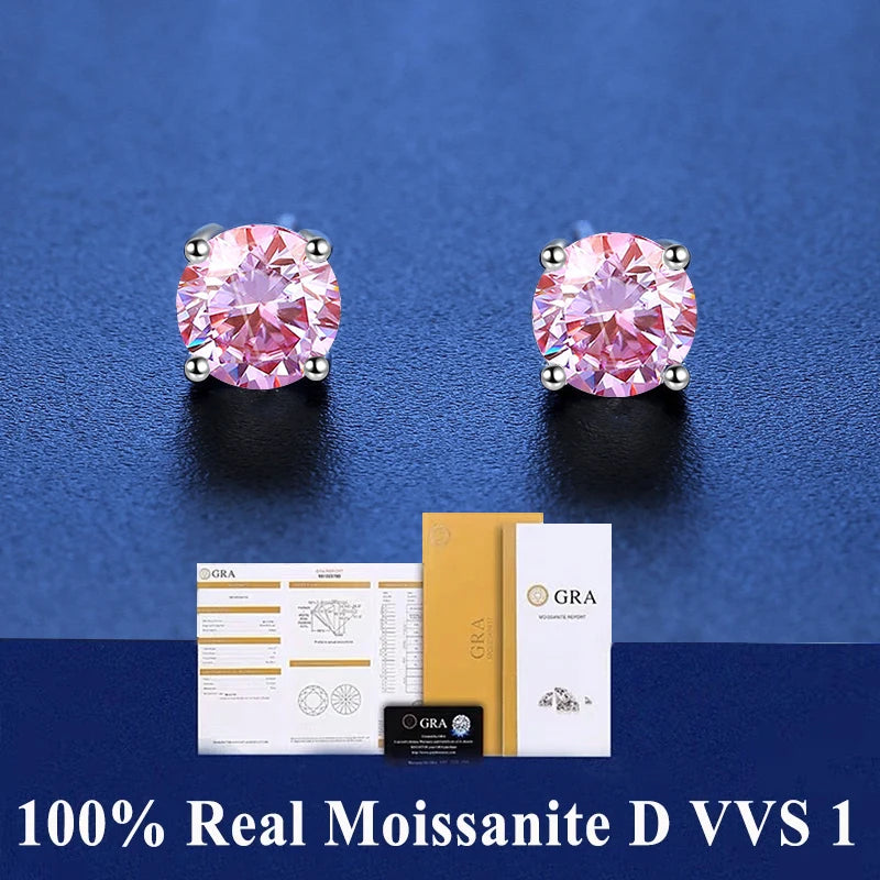 D VVS1 Moissanite Stud Earrings S925 Platinum Plating - Smarsty