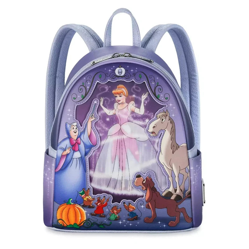 Beauty and the Beast Cartoon Backpack PU Leather Bag - Smarsty