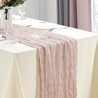 Boho Cheesecloth Table Runner for Rustic Weddings - Smarsty