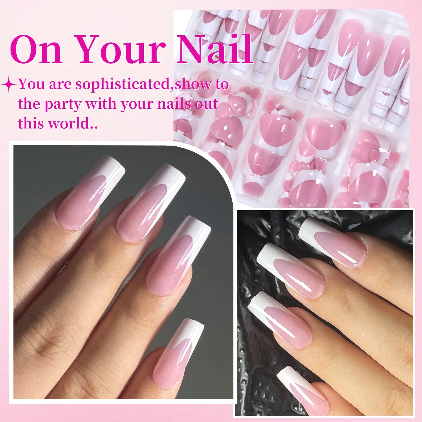 144 Piece Summer Shiny Acrylic Toenail Set - Smarsty