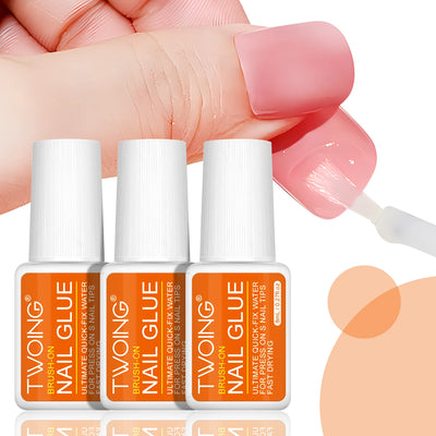 Twoing Waterproof Liquid Nail Adhesive,Long-Lasting & Fast-Drying, Formaldehyde-Free, Compatible with Acrylic Nails Fake Nails - Smarsty